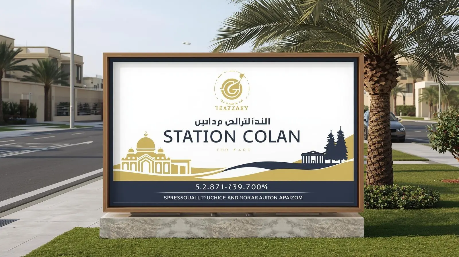 Real Estate Sign Board Design in Muscat, Oman | Custom Property Signage by BMTC Interior