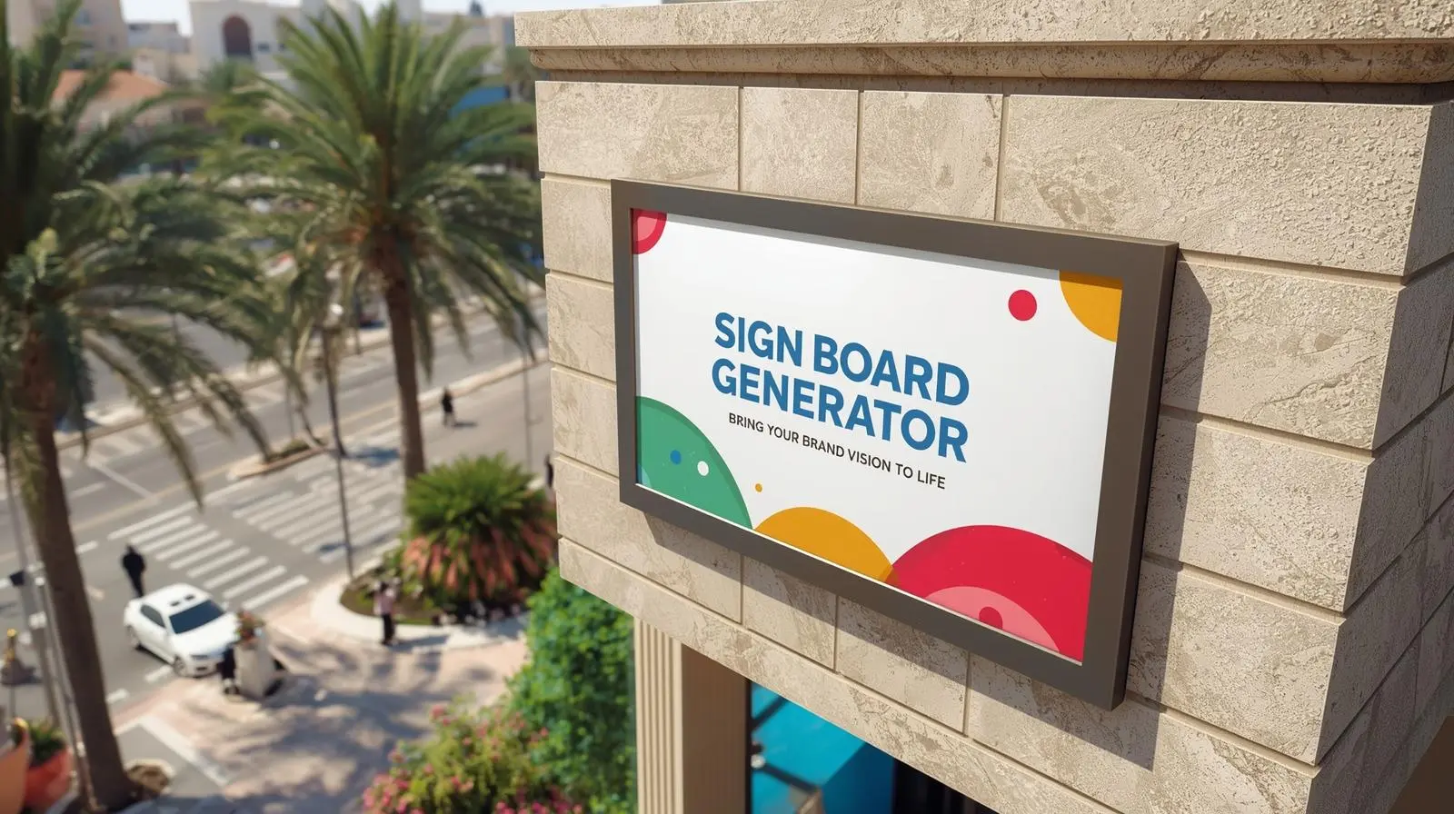 Sign Board Mockup Generator in Muscat, Oman | Realistic 3D Signage Mockups